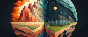 Stylized representation of the rock cycle