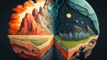 Stylized representation of the rock cycle