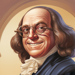Illustration of Benjamin Franklin smiling