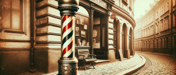 Traditional Barber Pole in Old Street