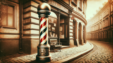 Traditional Barber Pole in Old Street