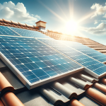 Solar Panels on Sunny Tiled Roof