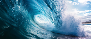 Curling Tube of a Breaking Ocean Wave