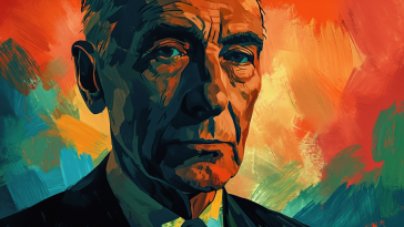 Portrait Illustration of J Robert Oppenheimer
