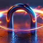 Horseshoe Magnet with Representation of Magnetic Field