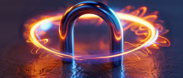 Horseshoe Magnet with Representation of Magnetic Field